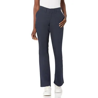 Dickies Damen Flache Vorderseite, Stretch-Twill-Hose, schmale Passform, Bootcut Khakihose, Dunkles Marineblau, 18 R