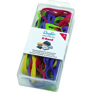 Läufer 59073 Rondella X-Band, elastische Kreuzbänder, Gummibänder 130 x 11 mm, Durchmesser 85 mm, 30g Dose, bunt