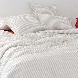 Layering Bettbezug Beige 155 x 220 cm 100% Baumwolle Hergestellt in Europa - Beige