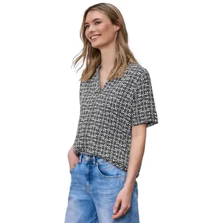 Street One Kurzarm Bluse mit Turn-Up Shadowed Navy 36