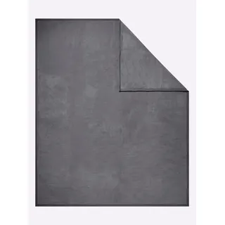 Wohndecke IBENA Gr. 3, grau (anthrazit), B:100cm L:150cm, 58% Baumwolle, 35% Polyacryl, 7% Polyester, Wohndecken, Wohndecke