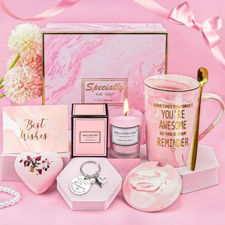 YYDSXK Geschenke für Frauen, Porzellan Kaffeebecher Set, Entspannung Geschenk für Frauen, Geschenk Freundin Geburtstag, Weihnachtsgeschenke, Geschenke für Beste Freundin, Mama, Schwester