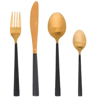 Atmosphera Jungle Besteckset 16 Stücke - Black / Gold - One Size