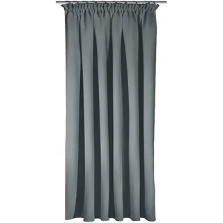 Schlaufenvorhang , Anthrazit , Textil , Uni , 140x245 cm , Oeko-Tex® Standard 100 , für Stange und Schiene geeignet , Heimtextilien, Vorhänge, Fertigvorhänge, Verdunkelungsvorhänge