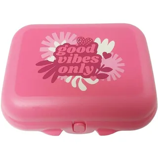 Tupperware Twin Größe 2 Brotdose Sandwichbox Kindergarten Dose pink good vibes only Lunchbox