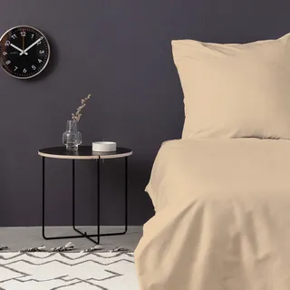L'Essentiel Linge de Maison, Hochwertiges Satin XXL Bettwäsche Set (1 Stück), Beige, 155 x 220 cm | 100% Baumwollsatin, 125 gr/m2, 210 Fäden | Maschinenwaschbar bei 30 °C, ideal für stilvolle Schlafzimmer. - Beige