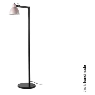 Stehleuchte VENICE E27 15W Stahl Satiniertes schwarz, Keramik Rosa H:135cm dimmbar - Rosa
