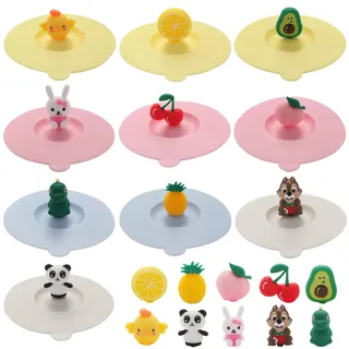 10 Stück Silikon Glasabdeckung Trinkglas 10cm, Bunte Anti-Staub-Silikondeckel für Gläser, Silikondeckel für Trinkgläser, für Wasserbecher, Weingläser, Kaffeetassen, Zuhause und Outdoor