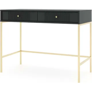 FURNLUX Konsolentisch Iseo Schwarz & Gold 104cm / Hauptfarbe: Schwarz / Abmessungen: 104 x 79 x 50 cm - Schwarz