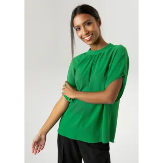 Schlupfbluse ANISTON SELECTED, Damen, Gr. 42, grün, Crêpe, Obermaterial: 97% Polyester, 3% Elasthan, unifarben, Basic, weit hüftbedeckend, Blusen Schlupfbluse, in extra weiter Form, Topseller