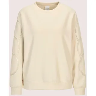 Madeleine Langarmshirt »Sweatshirt Langarm-Oberteil mit Mesh-Details«, weiß