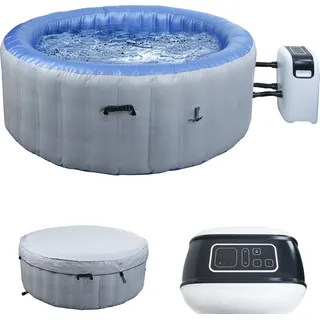 Whirlpool HWC-N97, 4 Personen, In-/Outdoor heizbar aufblasbar Pumpe PVC laminiert, rund Ø 180cm grau-blau