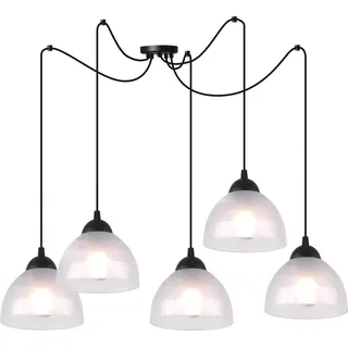 Hängelampe Spinne Venice 5-flammig mit opalen Glas Lampenschirmen E27