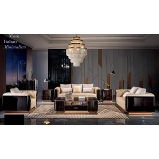 Sofagarnitur 3+2+1 Sitzer Set Design Sofa Polster Couchen Couch Modern Garnitur - Beige