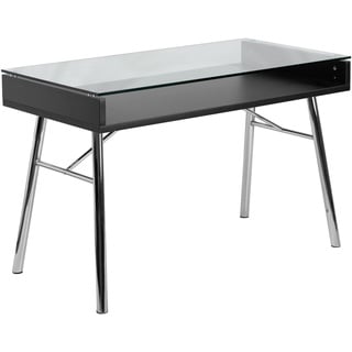 Flash Furniture Brettford Desk with Tempered Glass Top