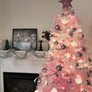 360Home Weihnachtsbaum rosa Weihnachtsbaum Weihnachtsdekoration künstlicher Baum 2.1m - Rosa