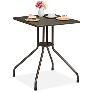 Relaxdays Gartentisch 61 x 61 x 75 cm Braun