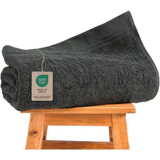 Hausfelder Saunahandtuch 80x200 cm Baumwolle - großes Saunatuch XXL Herren Damen - Premium Frottee 500g/m2 Badetuch, Ökotex Zertifiziert (Anthrazit)