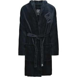 CR7 Cristiano Ronaldo Basic Herren Bademantel, Schwarz, S