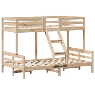 vidaXL Etagenbett 80x200/120x200 cm Massivholz Kiefer - Braun
