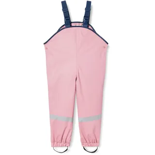 Playshoes Matschhose Regenlatzhose Fleece-Futter Unisex Kinder Wind- und wasserdichte Regenhose Regenbekleidung, rosa Pastell, 92