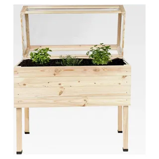 Hochbeet aus Holz mit Deckel und Folie 105x50x100cm