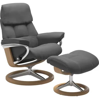 Stressless Stressless® Hocker »Ruby« mit Signature Base, Gestell Eiche, Wenge, Braun & Schwarz, grau