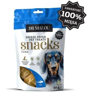 DR MALOU gefriergetrockneter Thunfisch Fleischwürfel Snacks für Hunde 2x50g