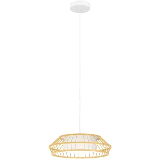EGLO Yuku-Z 1-flg. Ø47 cm rund weiß/bambus