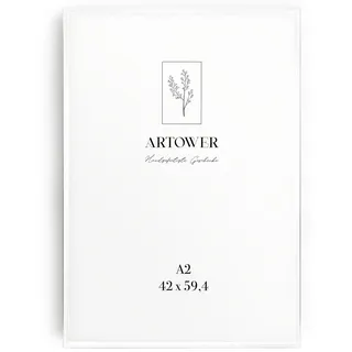 Artower® Bilderrahmen Weiß Metall Dünner Rahmen für DIN A2 42 x 59,4 cm | Posterrahmen Groß Collage | Picture Frame Metal 42x60 cm | Aluminium Schmal Bilderrahmen | White Poster Rahmen