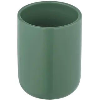 Allstar Zahnputzbecher Olinda, Zahnbürstenhalter in konischer Form, Mundspülbecher in mattiertem Finish, hergestellt aus Keramik, idealer Zahnbecher für Zahnbürste, Zahnpasta, Ø 7,6 x 10 cm, Grün