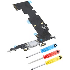 MMOBIEL Ladebuchse Kompatibel mit iPhone 8 Plus 2017 - Dock Connector Flex Kabel - Audio Jack/Mikrofon/Antenne Ersatz - Inkl. Schraubenzieher - Weiß