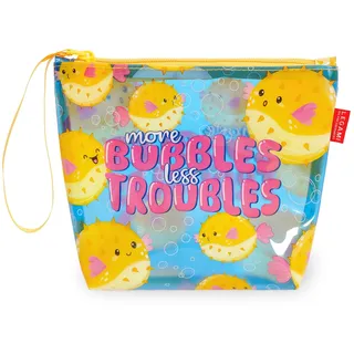 Legami - Strandtasche für Frauen, Pufferfish, mit Reißverschluss und Seitenriemen, Halterung für Badeanzug und Strandzubehör, ideal für Mädchen, Frauen, 20 x 16 cm