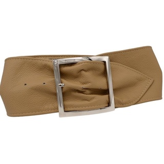 AnnaMatoni Taillengürtel, aus weichem genarbtem Leder, beige