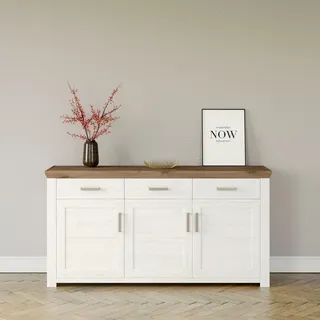 set one by Musterring Sideboard »York« Typ 52, in 3 Farbvarianten, Landhaus-Stil, B 184 x H 95 cm, weiß