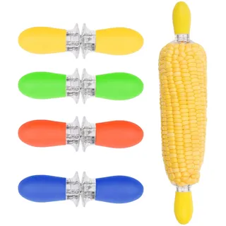 8 Stück Maiskolbenhalter, Edelstahl Maiskolbenhalter, Maiskolben Spieße - Zwillings-Pin Süßmaishalter, Ineinandergreifendes Design Mais-Spieße Gabeln für Zuhause, Kochen, BBQ - Küchenzubehör