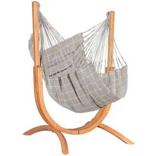 La Siesta Hängematte , Grau , Holz , Eukalyptusholz,Eukalyptusholz , Schichtholz,massiv , 100x152x92 cm , Gartenmöbel, Gartenschaukeln, Hängematten