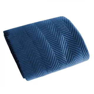 Eurofirany Exklusive Decke Tagesdecke Glamour 200x220 170x210 Steppdecke Bettüberwurf Überwurf (Sofia Dunkelblau, 70 x 160 cm), Stoff