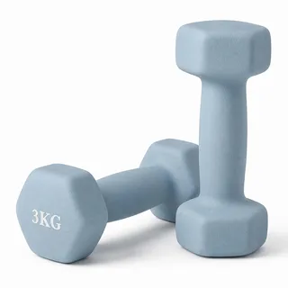 Relaxdays Hanteln 2er Set Kurzhanteln 3 kg hellblau