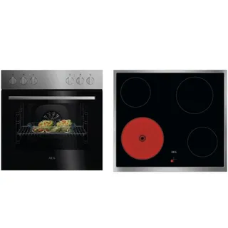 AEG Kombi 1026 EB-Herdset OU5AE10CM + TA64RA00XB ab oktober 2025 - Silber, Schwarz