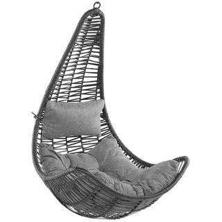 Beliani Hängesessel, schwarz Kunststoff, 83x120x80 cm, Gartenmöbel, Hängesessel