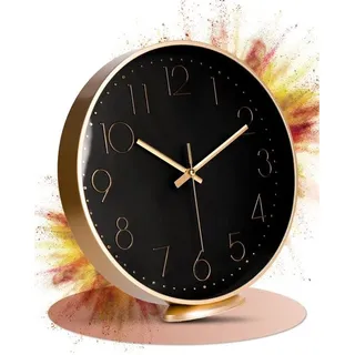 Quartz-Uhr Wanduhr Roségold - 30 cm - Stumm - Klassisch und modern - Für Wohnzimmer, Büro usw.