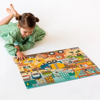 Petit Collage Floor Puzzle | Baustelle