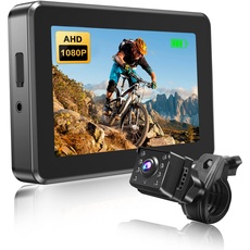 PARKVISION Fahrradspiegel Rückspiegel 1080P AHD Fahrrad-Infrarotsensor-Rückfahrkamera mit 4,3-Zoll-Bildschirm, Gute Nachtsicht um 360 ° drehbare Halterung, für 18-42mm Fahrradlenkerspiegel
