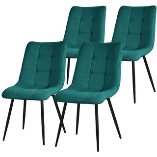 ML-Design Esszimmerstuhl Textil Petrol 4er Set