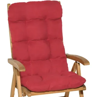 Beautissu Hochlehner Auflage 120 x 50 x 8 cm rot 1 St.