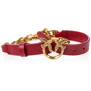 Pinko Damen Love Day Chain H2 Vitello Belt, R40q_Dark red Antique Gold, XS