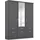 Kleiderschrank Bremen 136 x 199 x 58 cm Grau
