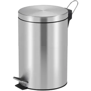 Tritt-Mülleimer 20 Liter - Matt Edelstahl - Silber