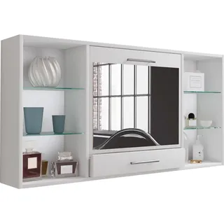 Mid.you Wandregal , Weiß , Holzwerkstoff , 4 Fächer , 1 Schublade(n) Schubladen , 115 cm , hängend , Wohnzimmer, Regale, Wandregale